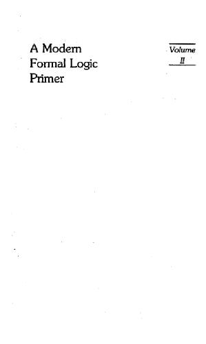 A modern formal logic primer: predicate theory