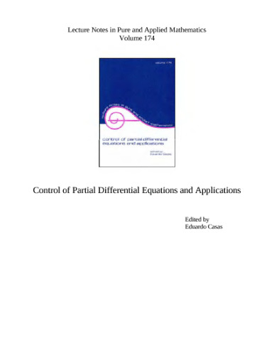 Control of partial differential equations and applications: proceedings of the IFIP WG 7.2 international conference, Laredo