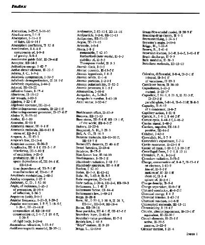 Lectures on physics. Cumulative index