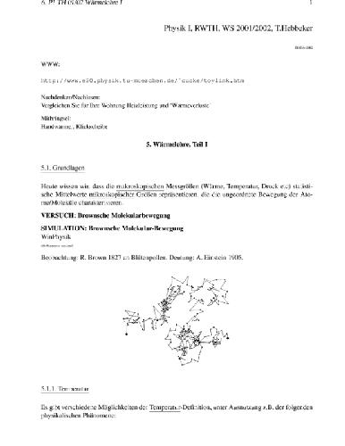Physik I (neu). 6. Waermelehre, 1