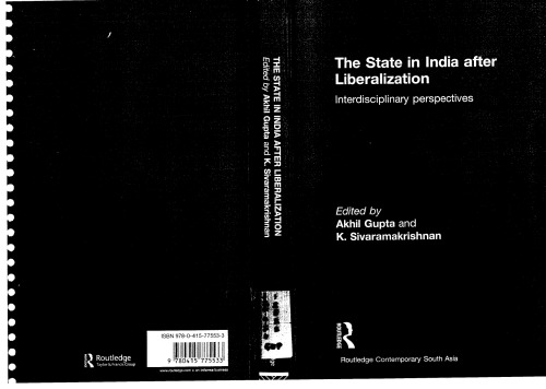 The State in India after Liberalization: Interdisciplinary Perspectives