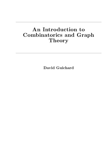 An Introduction to Combinatorics and Graph Theory [Lecture notes]