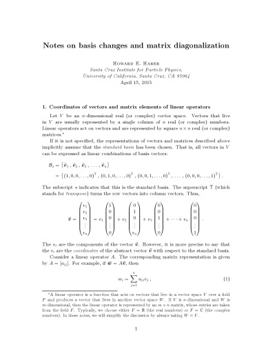 Notes on basis changes and matrix diagonalization [expository notes]