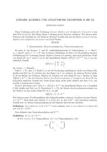 Lineare Algebra und Analytische Geometrie II  [Lecture notes]