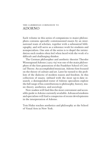 The Cambridge Companion to Adorno