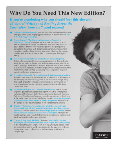 Writing and Reading Across the Curriculum