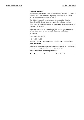 BS EN (ISO/IEC) 80000-13:2008 Quantities and units — Part 13: Information science and technology