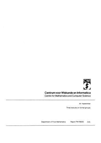 Three Lectures on Formal Groups