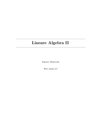 Lineare Algebra II: WS 2006/07
