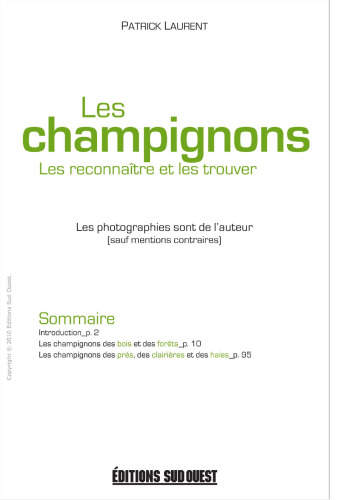 Les champignons : Les reconnaître et les trouver