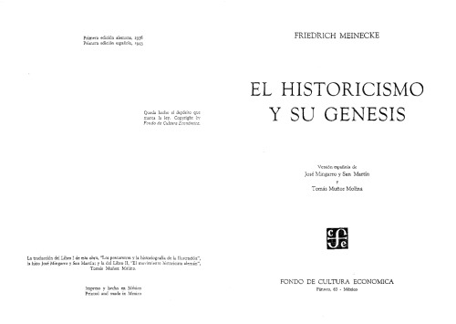 El Historicismo y su genesis