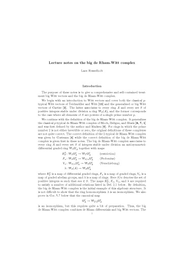 Lecture notes on the big de Rham-Witt complex