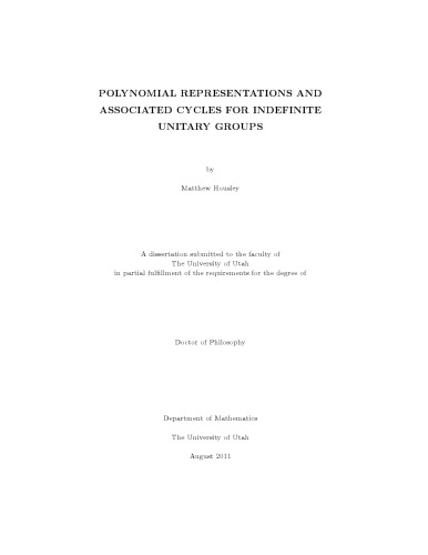 Polynomial representations and associated cycles for indefinite unitary groups