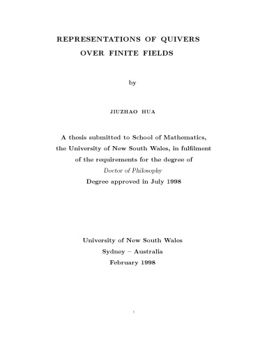 Representations of quivers over finite fields