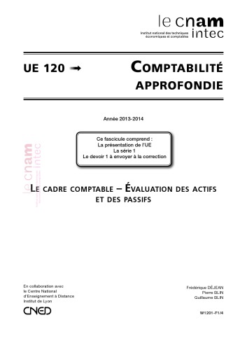 UE 120 Comptabilite approfondie 120 Série 1