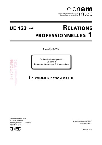 UE 123 Relations professionnelles Série 4
