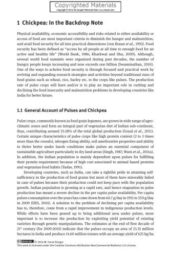 Mutation breeding in chickpea : perspectives and prospects for food security