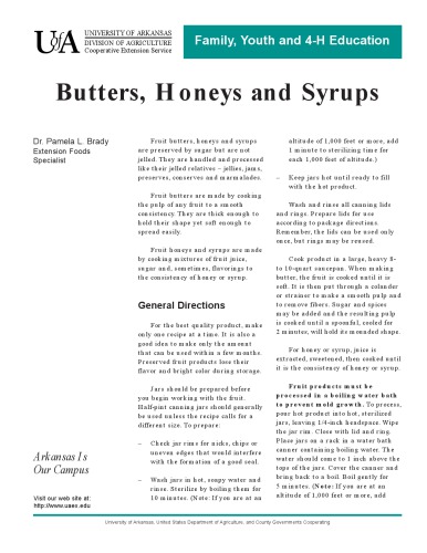 Butters, honeys, and syrups