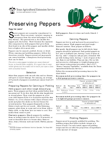 Preserving peppers
