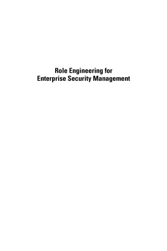 Role engineering for enterprise security management