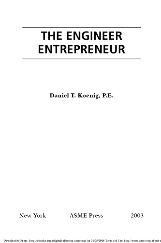 The engineer entrepreneur