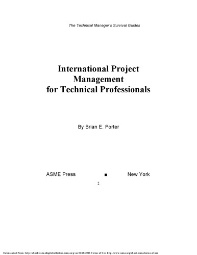 International project management for technical professionals