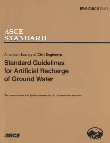Standard guidelines for artificial recharge of ground water