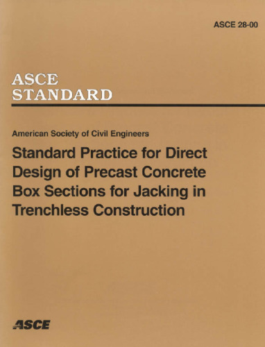 Standard practice for direct design of precast concrete box sections for jacking in trenchless construction