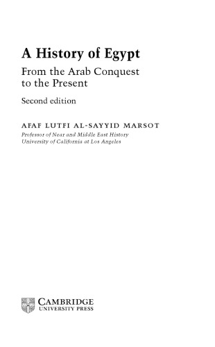 A history of Egypt : from the Arab conquest to the present