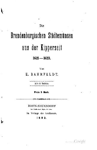 Монеты Бранденбурга 1621-1623 годов