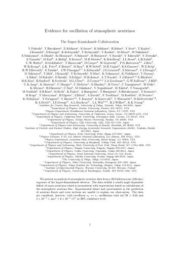 Evidence for oscillation of atmospheric neutrinos