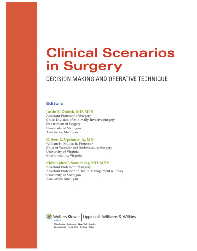 Clinical scenarios in surgery : decision making and operative technique