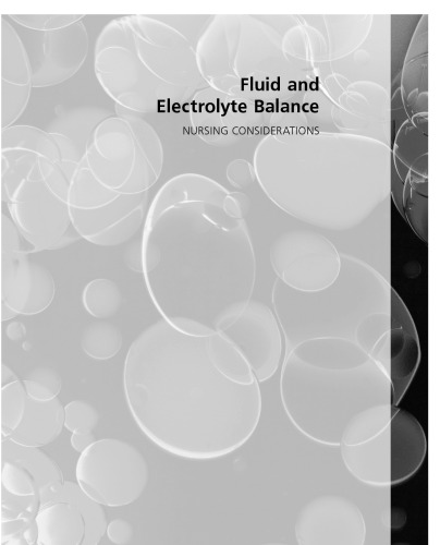 Fluid and electrolyte balance : nursing considerations