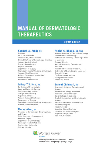 Manual of dermatologic therapeutics