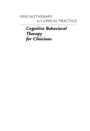 Cognitive behavioral therapy for clinicians