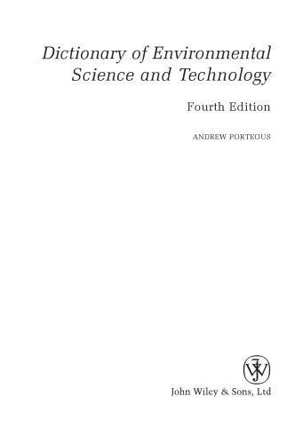 Dictionary of environmental science and technology