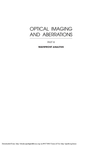 Optical imaging and aberrations. Part III, Wavefront analysis