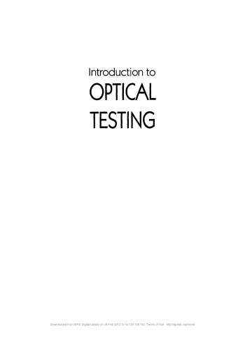 Introduction to optical testing