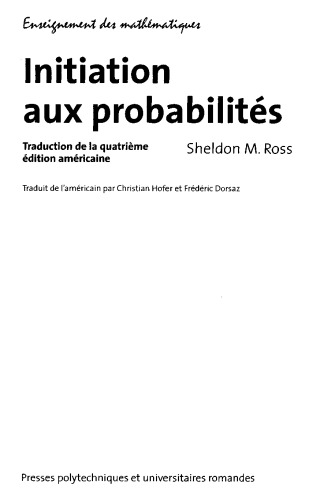 Initiation aux probabilités
