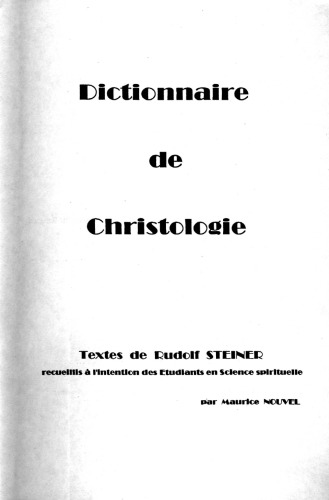 Dictionnaire de christologie