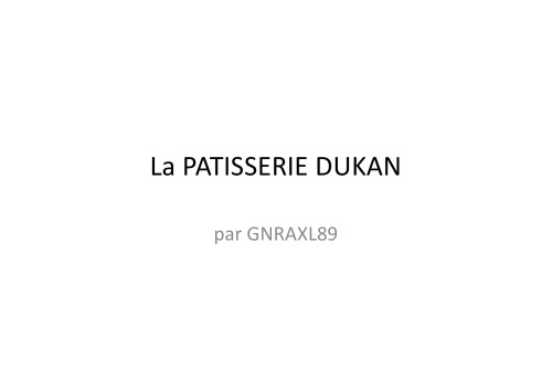 La Patisserie Dukan