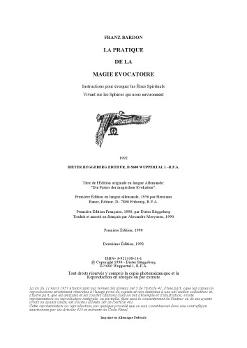 La Pratique De La Magie Evocatoire