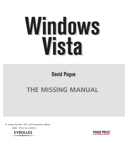 Windows Vista: The Missing Manual