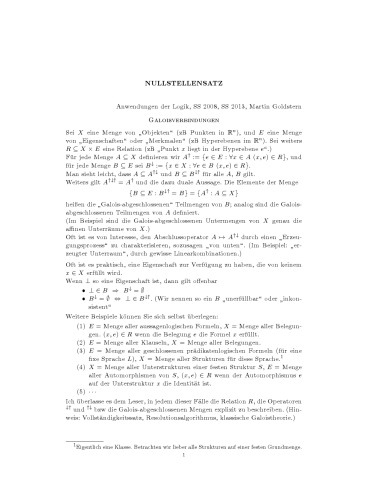 Nullstellensatz (Anwendungen der Logik)
