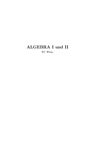 Algebra I und II (TU Wien)