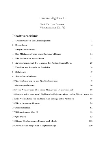 Lineare Algebra II WS 2011/2012