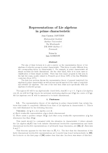 Representations of Lie algebras in prime characteristic