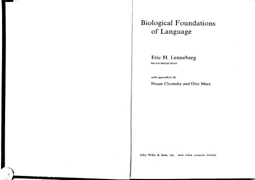 Biological Foundations of Language