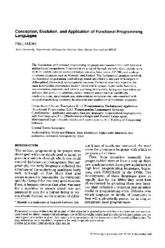 Conception, evolution, and application of functional programming languages