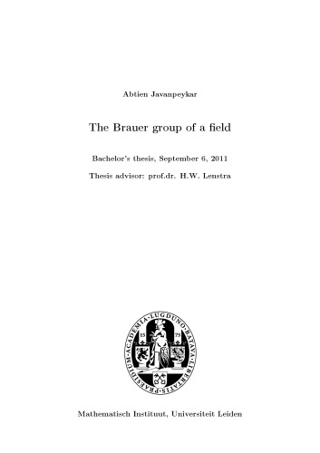 The Brauer group of a field